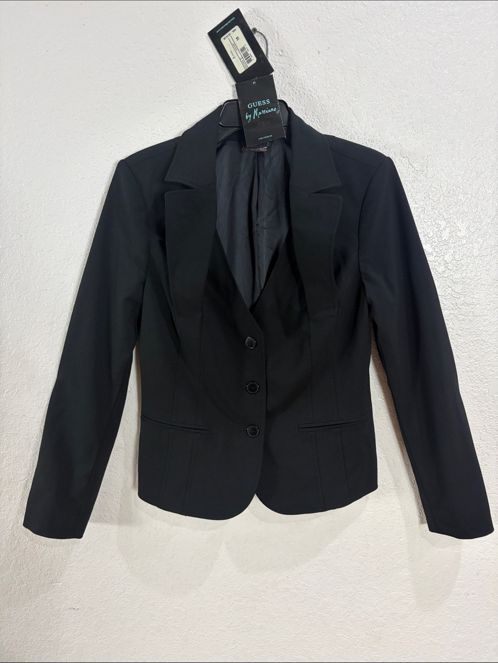 GUESS by Marciano Black Three-Button Women's Blazer,Size 10.